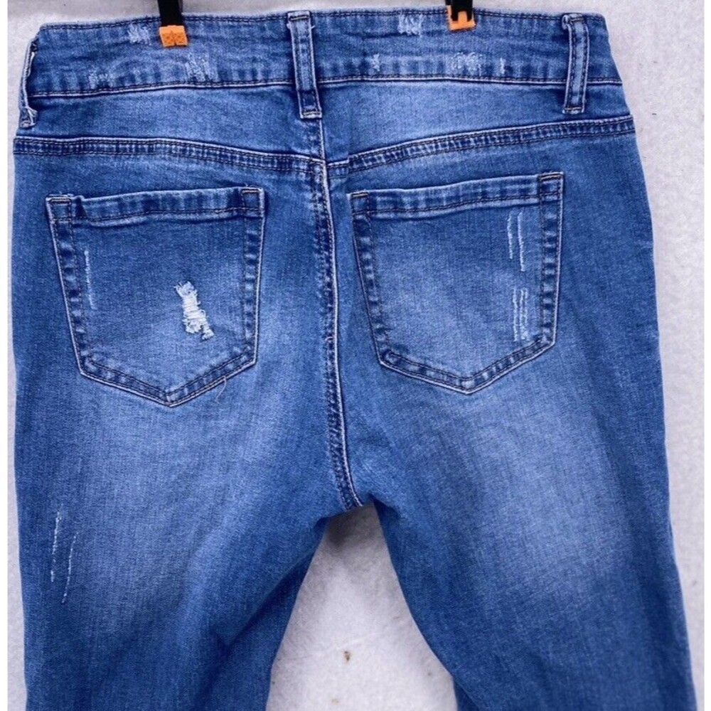 Wax Jean Los Angeles Distressed Skinny Jeans Womens 28 Blue Ripped Stretch Denim - Picture 3 of 15